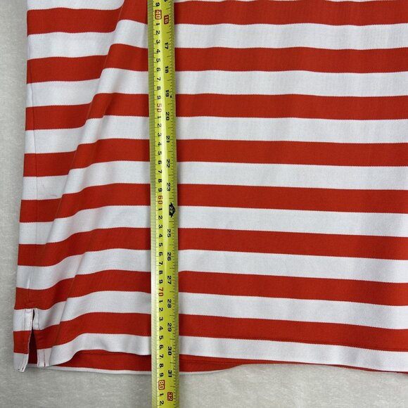 Polo Golf Ralph Lauren Performance Polo Shirt Orange White Strip Mens XL Pro Fit - Picture 7 of 14
